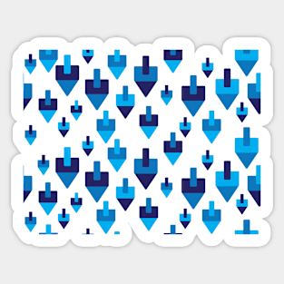 Blue Hanukkah dreidles pattern Sticker